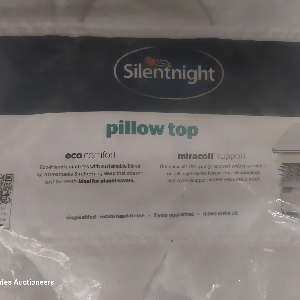QUALITY BAGGED SILENTNIGHT 4'6" DOUBLE PILLOW TOP MATTRESS 