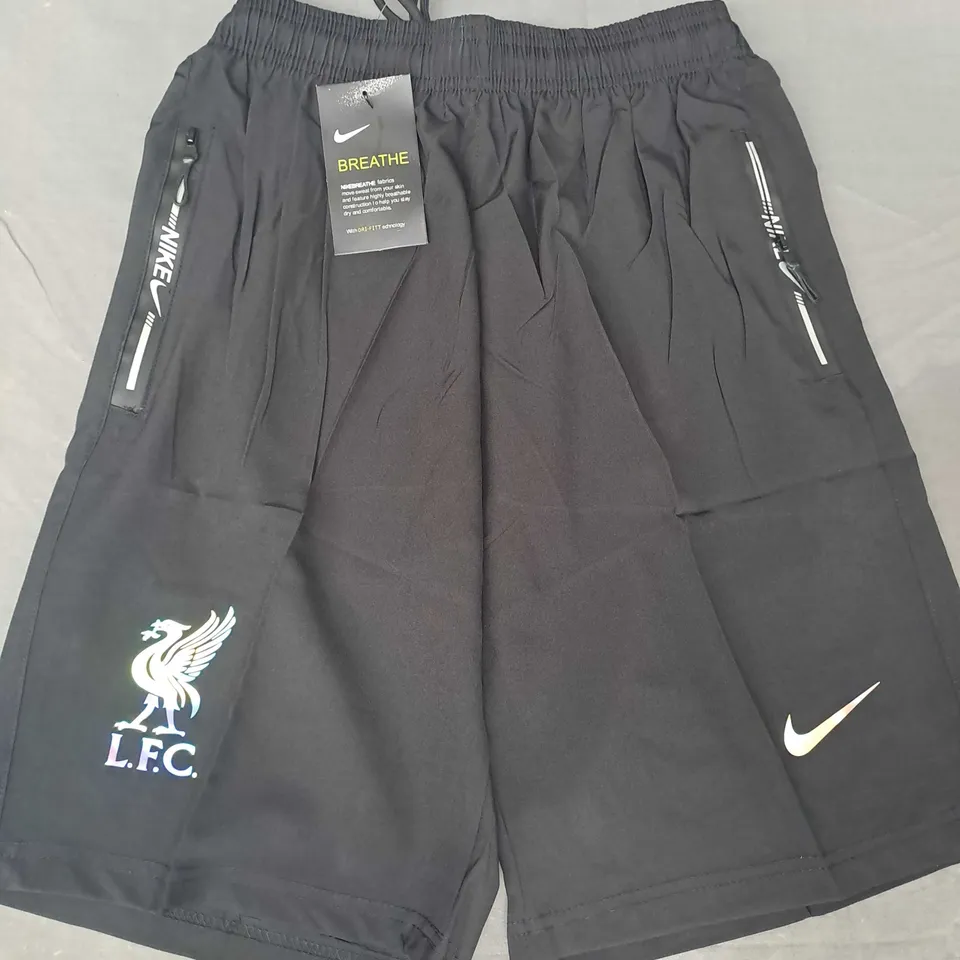 NIKE LIVERPOOL FOOTBALL CLUB SHORTS IN BLACK SIZE LARGE