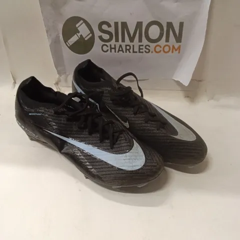 NIKE MERCURIAL FOOTBALL BOOTS β BLACK WITH LIGHT BLUE SWOOSH SIZE 8.5UK