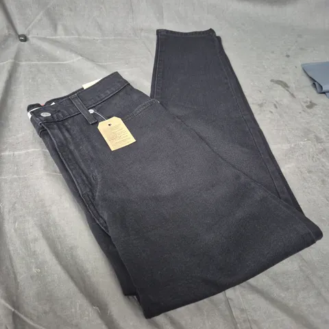 LEVI'S JEANS – BLACK DENIM, UK 8 (WAIST 27IN, INSEAM 29IN)