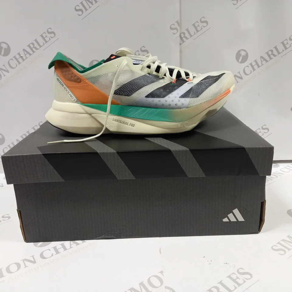 BOXED PAIR OF ADIDAS ADI16194 ADIZERO ADIOS PRO 3 RUNNING SHOES UK SIZE 6.5 