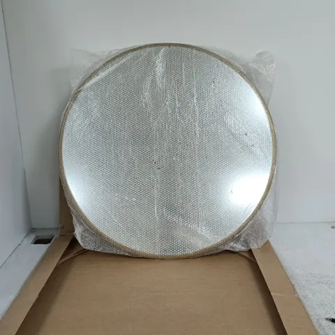 ABANO LARGE ROUND MIRROR β GOLD FRAME, 75 CM, BOXED (COLLECTION ONLY)