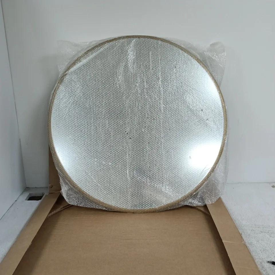ABANO LARGE ROUND MIRROR – GOLD FRAME, 75 CM, BOXED (COLLECTION ONLY)