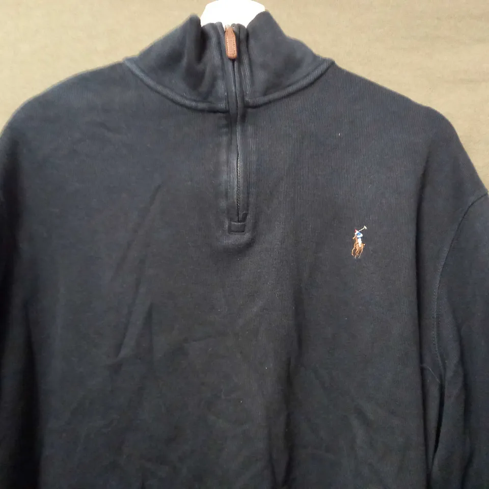 POLO RALPH LAUREN ESTATE RIB TURTLENECK EMBROIDED LOGO JUMPER - LARGE