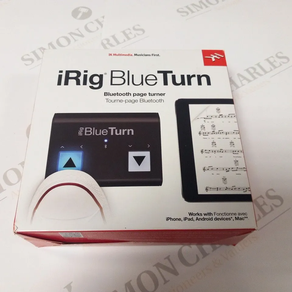 BOXED AND SEALED IK MULTIMEDIA IRIG BLUE TURN BLUETOOTH PAGE TURNER