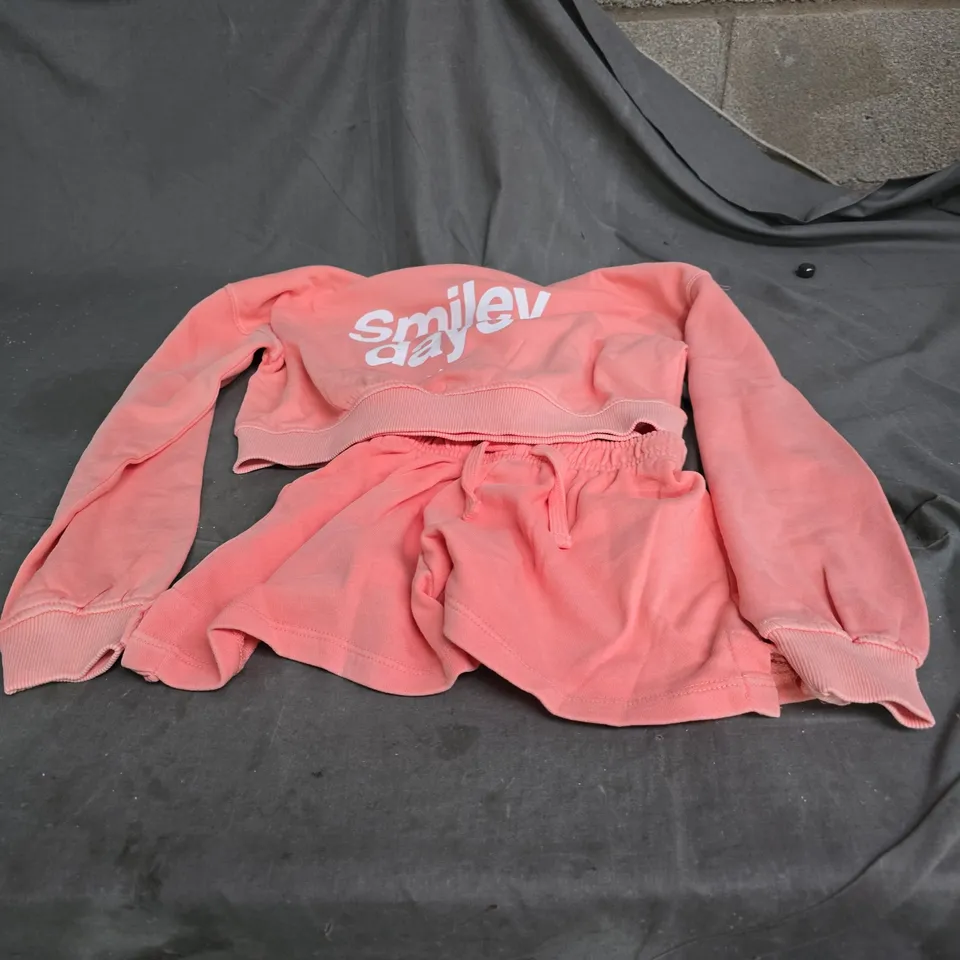 ZARA SMILEY DAYS JUMPER AND SHORTS SET, AGE 11-12 YEARS