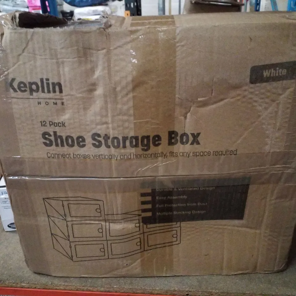 BOXED KEPLIN 12PK SHOE STORAGE BOX - WHITE