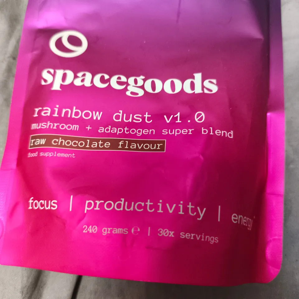 SPACEGOODS RAINBOW DUST V1.0 – MUSHROOM + ADAPTOGEN SUPER BLEND, RAW CHOCOLATE FLAVOUR, 240G