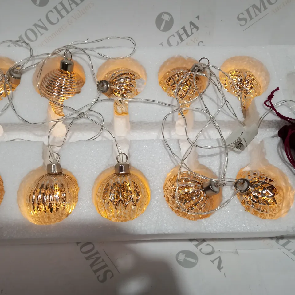 SILVER CHRISTMAS BAUBLE DECORATION LIGHTS