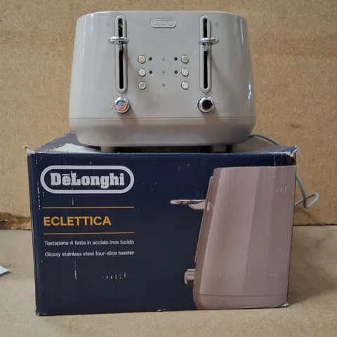 BOXED DE'LONGHI ECLETTICA 4-SLICE TOASTER CTY4003.BG – GLOSSY STAINLESS STEEL
