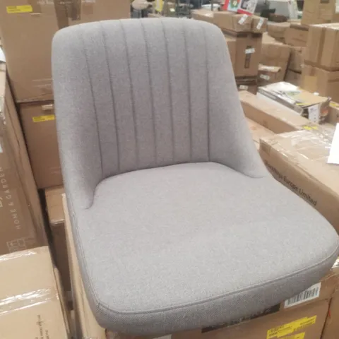 BOXED SET OF 2 GREY FABRIC DINING CHAIRS