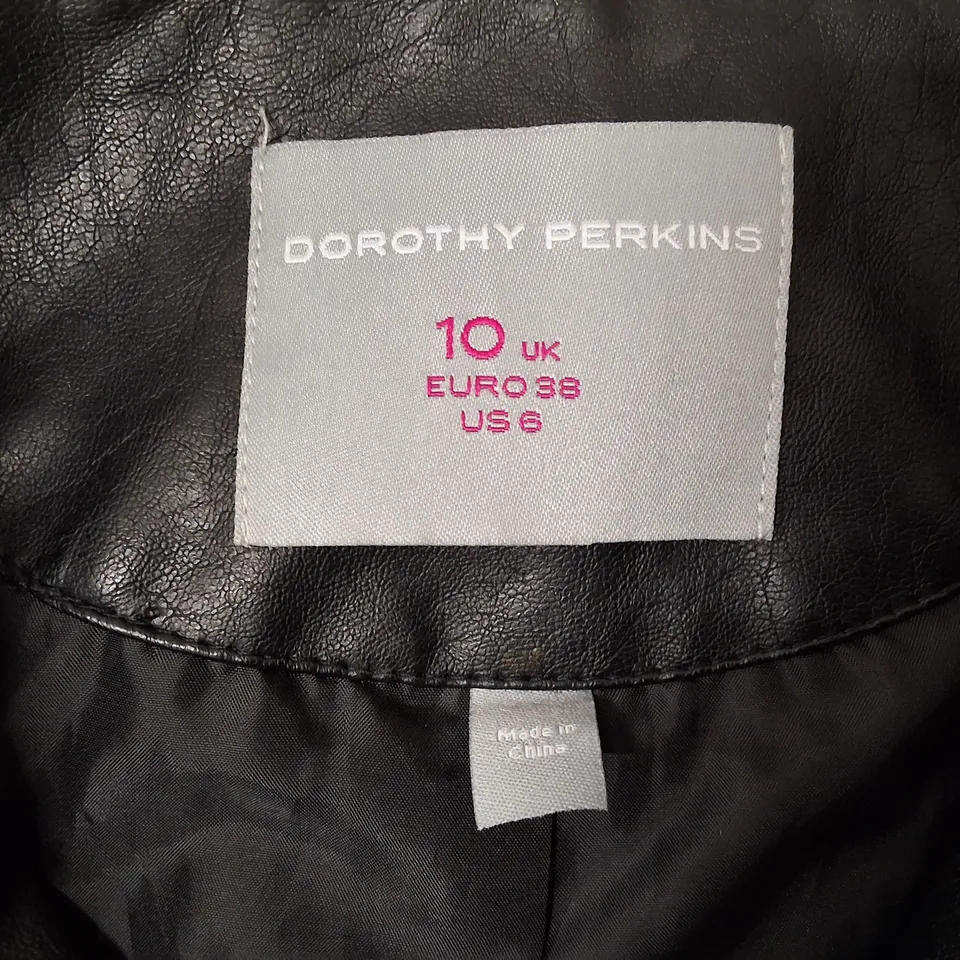DOROTHY PERKINS WOMEN'S LEATHER JACKET – UK 10