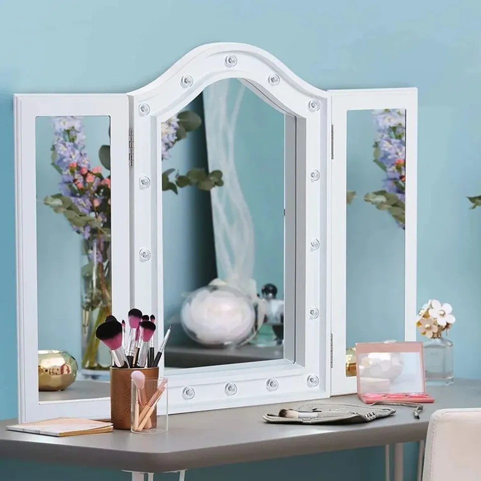 LARESO SQUARE LED WOOD FLOOR MIRROR BOXED