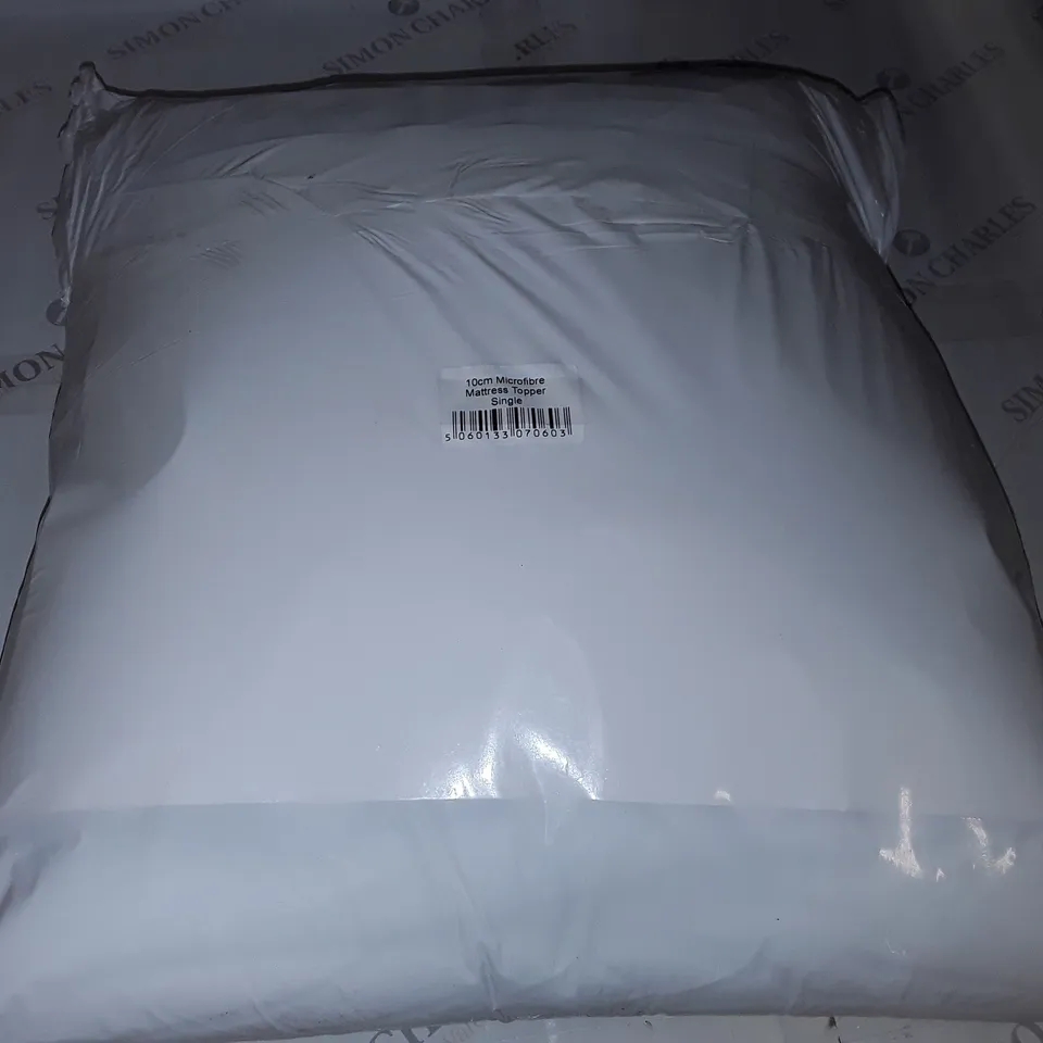 BAGGED 10CM MICROFIBER SINGLE MATTRESS TOPPER