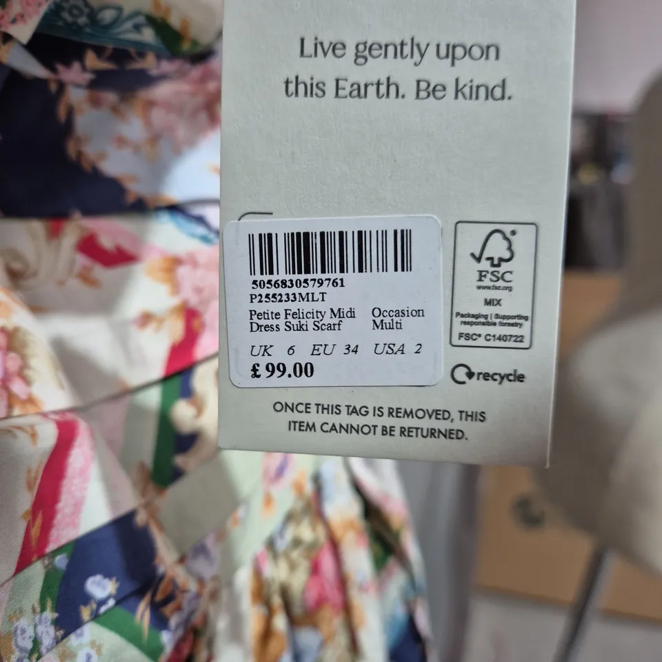 NOBODY'S CHILD PETITE FLORAL MIDI DRESS – UK 6