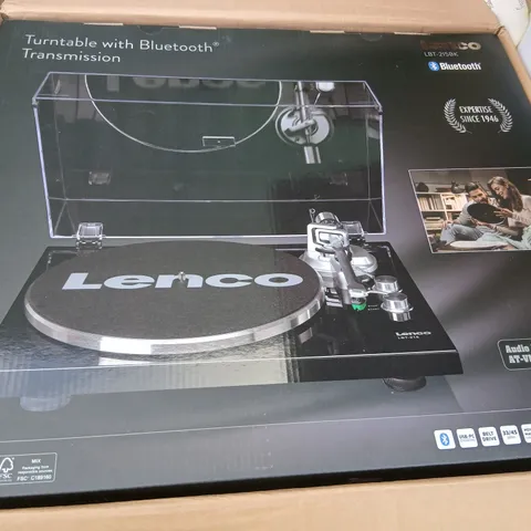 BOXED LENCO LBT-215BK TURNTABLE WITH BLUETOOTH
