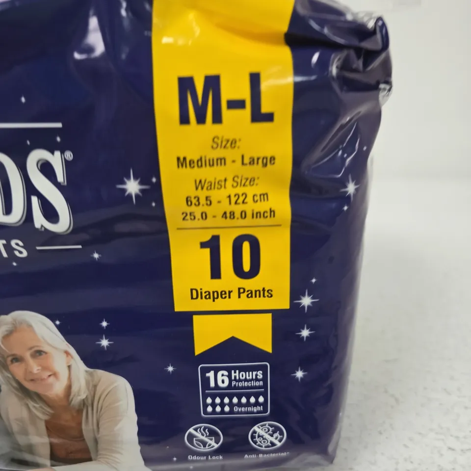 FRIENDS OVERNIGHT DIAPER PANTS – M-L (WAIST 63.5–122 CM / 25–48 IN) 10X 