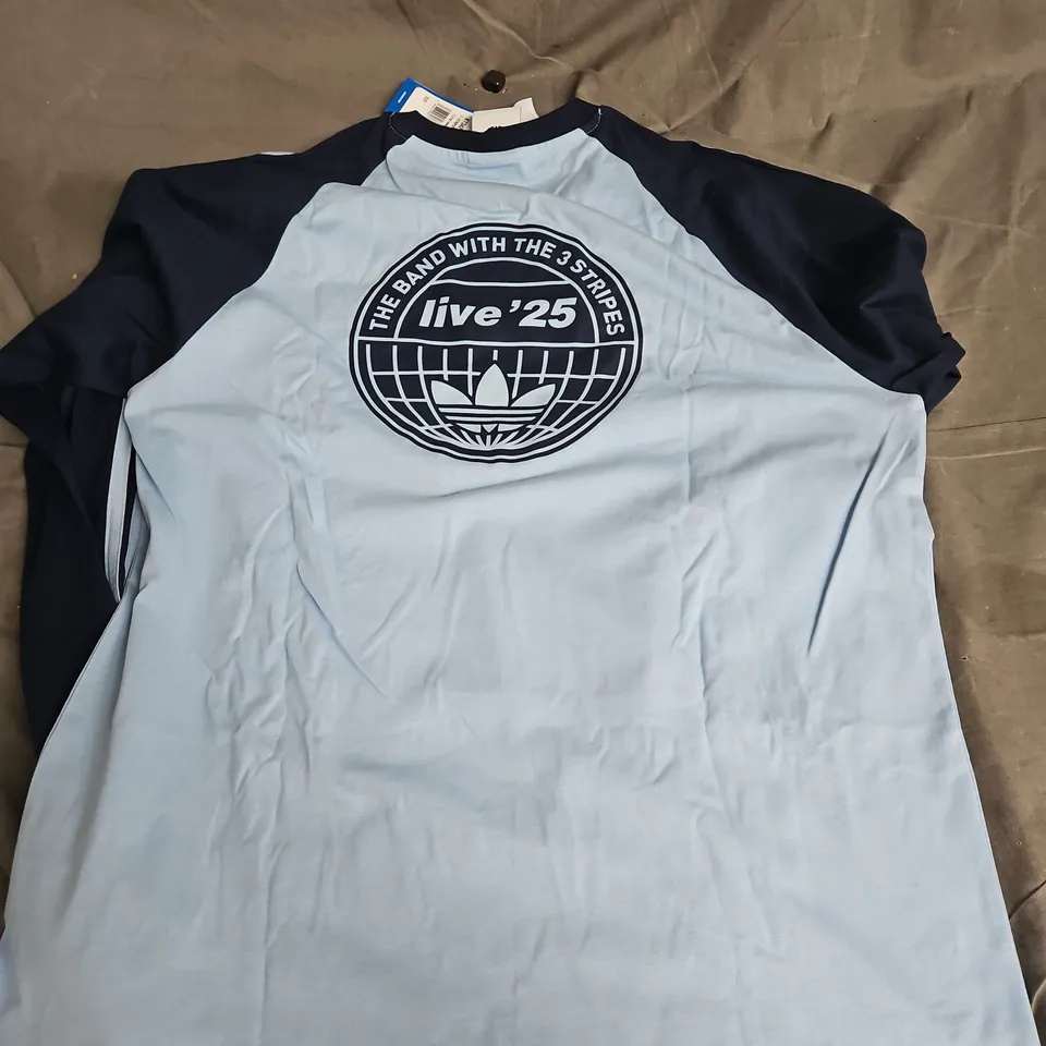 ADIDAS OASIS 3 STRIPES LONG SLEEVE TOP IN BLUE MULTI SIZE L