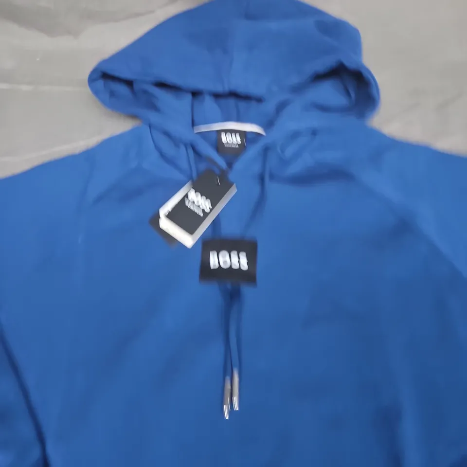 HUGO BOSS HOODIE – BLUE, HOODED SWEATSHIRT - SIZE UNSPECIFIED