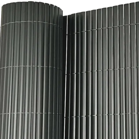 BOXED 4845 1M X 5M GREY PVC OUTDOOR GARDEN FENCING PRIVACY SCREEN ROLL