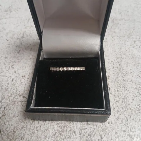DIAMONIQUE 0.3CT TW PLATINUM PLATED MINI ICON RING STERLING SILVER 