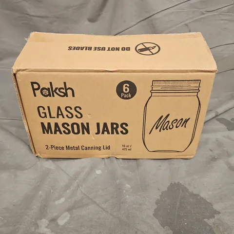 BOXED PAKSH GLASS MASON JARS 6PACK - COLLECTION ONLY