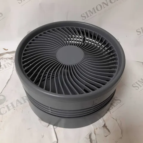 BOXED BELL & HOWELL RECHARGEABLE EXTENDABLE DESK & FLOOR FAN IN GREY