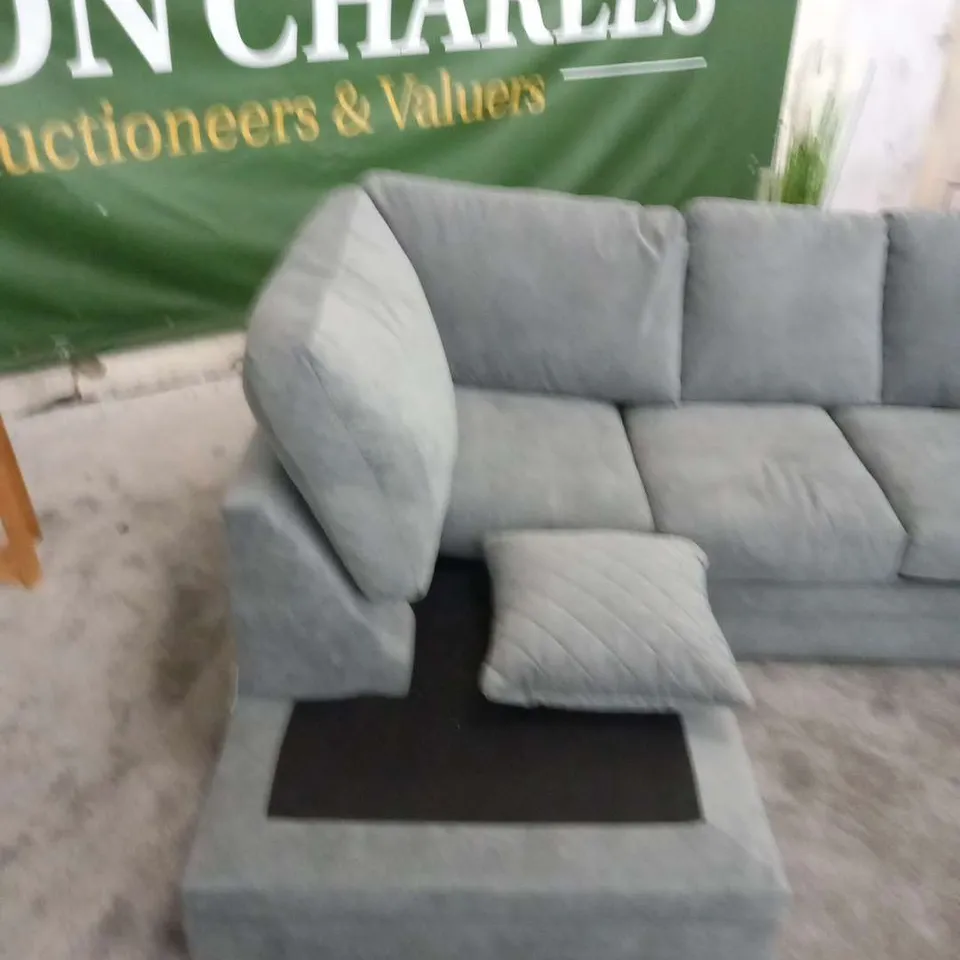 DESIGNER GREY FABRIC CORNER SOFA