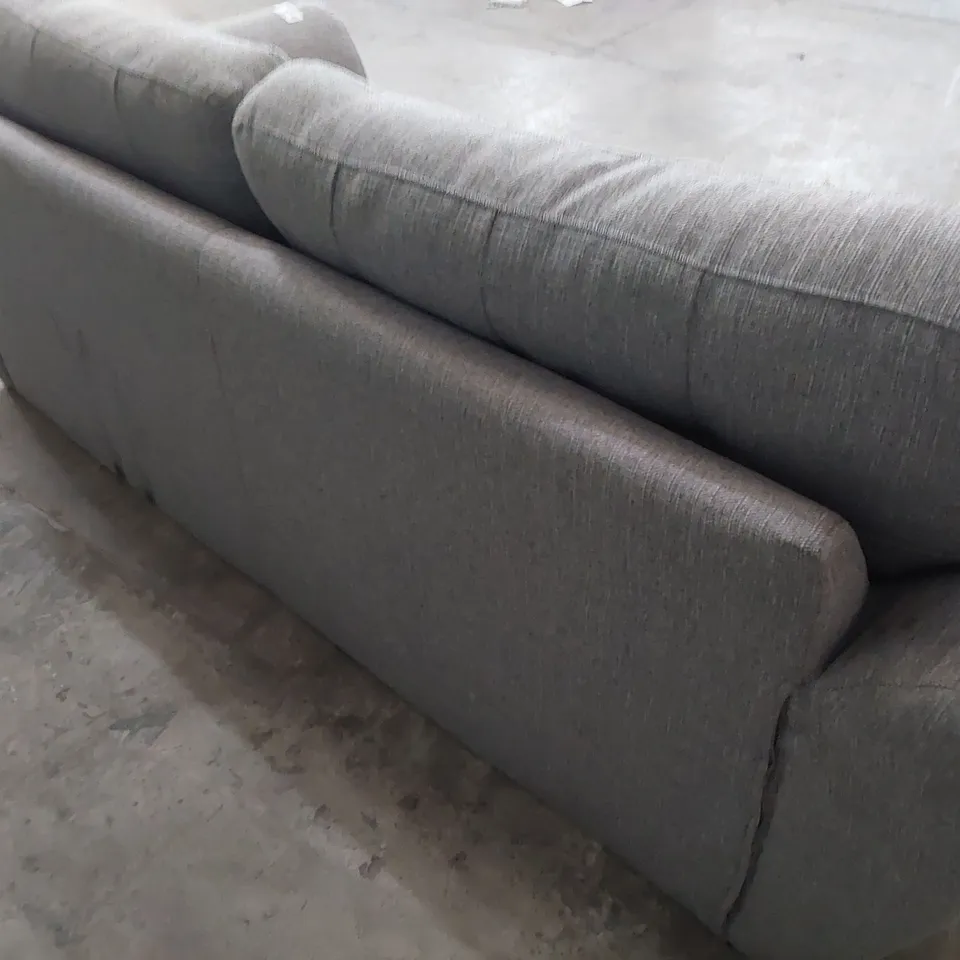 DESIGNER THREE SEATER SOFA GREY FABRIC 