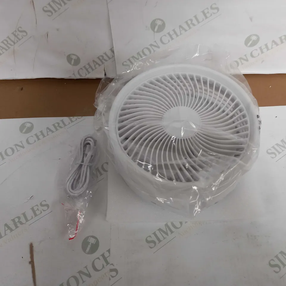 BELL & HOWELL RECHARGEABLE EXTENDABLE DESK & FLOOR FAN, WHITE