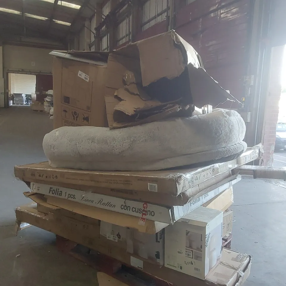 PALLET CONTAINING A LARGE QUANTITY OF ASSORTED FURNITURE PARTS ECT
