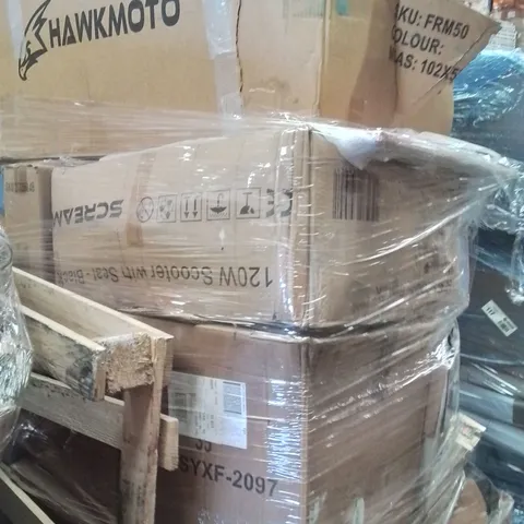 PALLET OF ASSORTED HOUSEHOLD GOODS AND PRODUCTS TO INCLUDE;CANVAS,VACUUM CLEANERS,EXERTERNAL REAR AXLE,DUVET