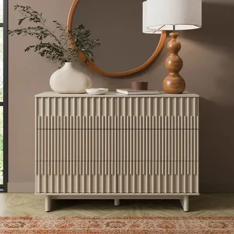 BOXED TAHLIA 6 DRAWER CHEST - WHITEWASHED EFFECT (2 BOXES)