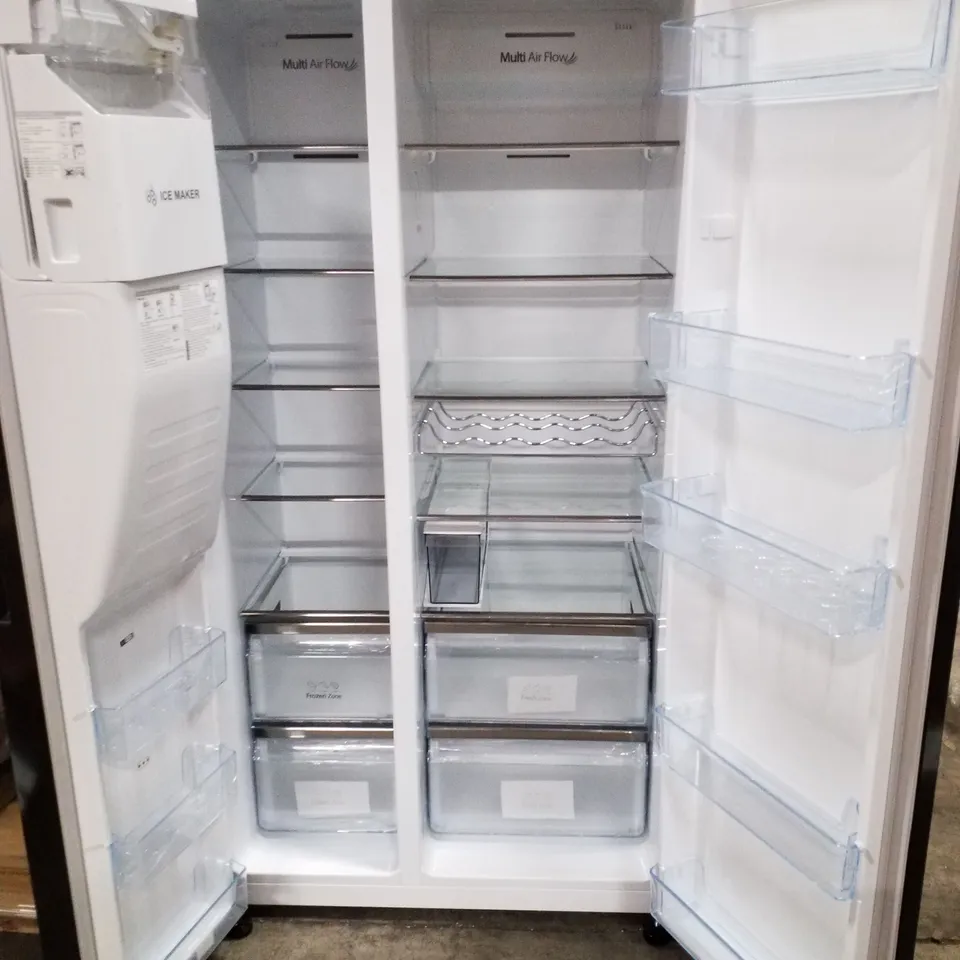 HISENSE FREESTANDING AMERICAN FRIDGE FREEZER BLACK - UNPROCESSED RAW RETURN