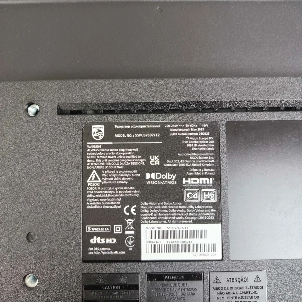 PHILIPS 55PUS7607/12 55-INCH LED SMART TV – CRACKED SCREEN