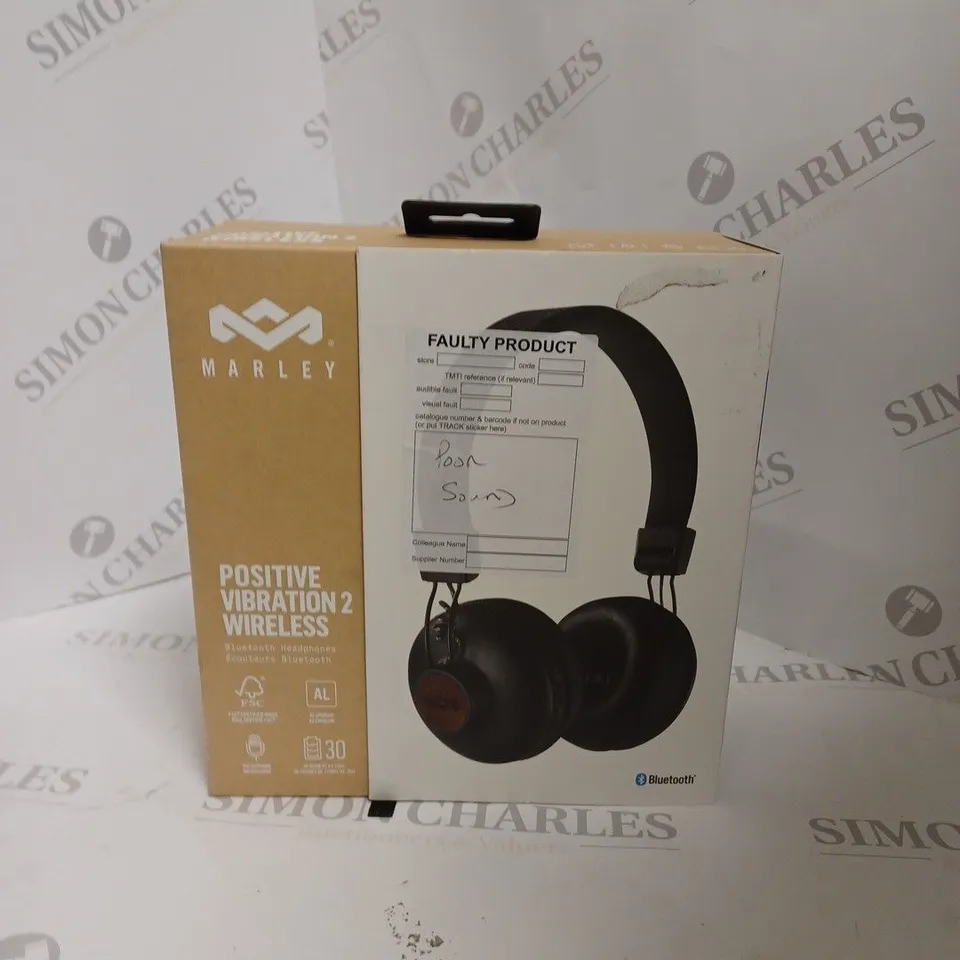 BOXED HOUSE OF MARLEY POSITIVE VIBRATIONS 2 WIRELESS BLUETOOTH HEADPHONES