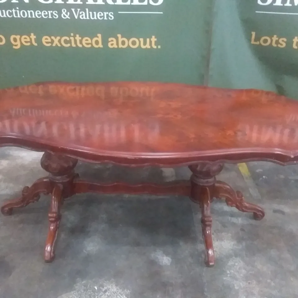 DOUBLE PILLARED MULTIFUNCTIONAL WOODEN DINING ROOM TABLE