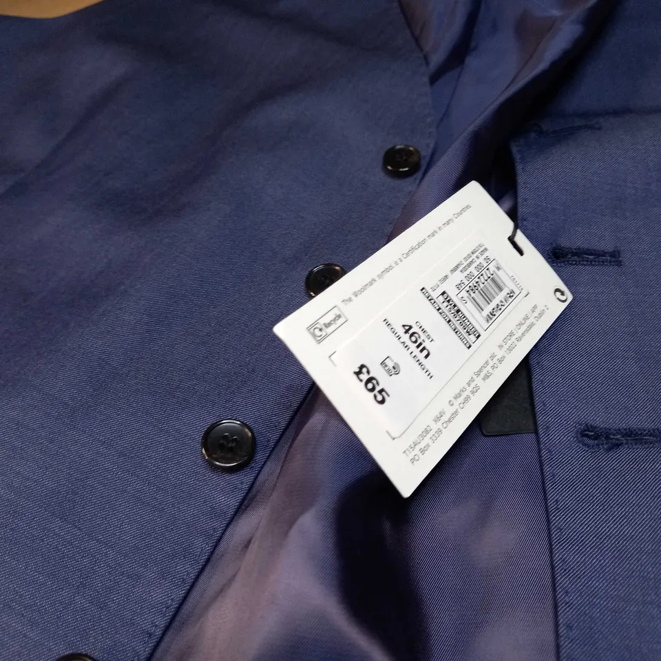 AUTOGRAPH TAILORED BLUE SUIT WAIST COAT - SIZE CHEST 46"