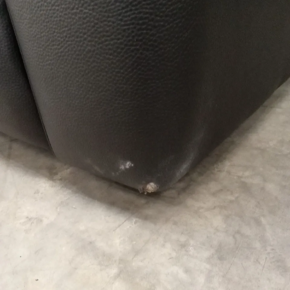 EDISON LUXURY FAUX LEATHER MANUAL RECLINER ARMCHAIR - BLACK RRP £499