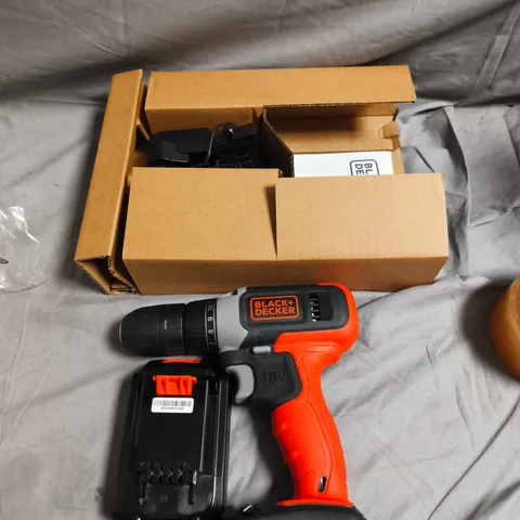 BLACK+DECKER 18V CORDLESS DRILL DRIVER WITH BATTERY & CHARGER – BOXED