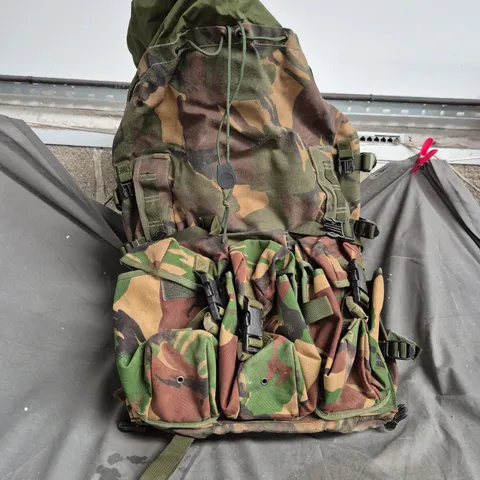 WOODLAND CAMOUFLAGE TACTICAL BACKPACK WITH MOLLE POUCHES