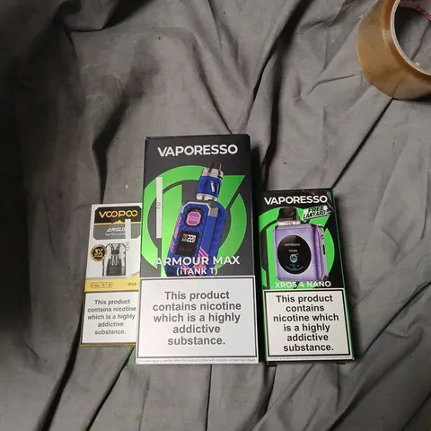 APPROXIMATELY 25 ITEMS INCLUDING VAPORESSO BOXED VAPE KITS & PODS – ARMOUR MAX ITANK & XROS 4 NANO (ASSORTED LOT)