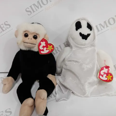 TWO BEANIE BABIES INCLUDING SHEETS (1999) AND MOOCH (1998)