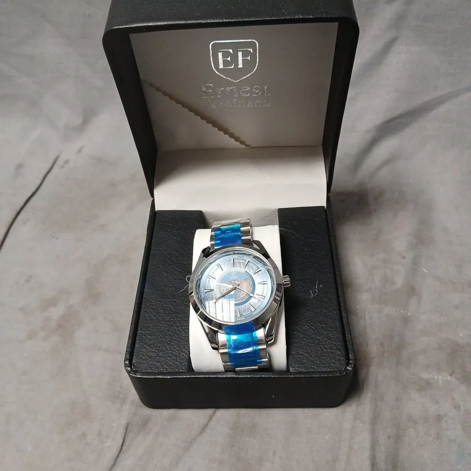 ERNEST FERDINAND STAINLESS STEEL WRISTWATCH – BLUE DIAL
