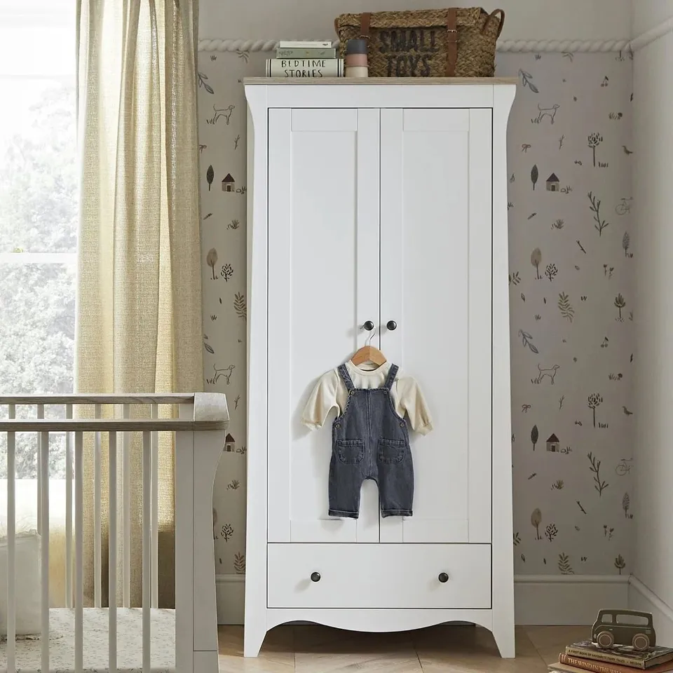 BOXED CUDDLE CO. CLARA WARDROBE - WHITE/ASH (2 BOXES)