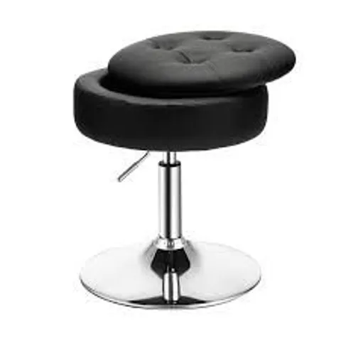 BOXED COSTWAY WHITE SWIVEL VANITY STOOL WITH REMOVABLE TRAY LID