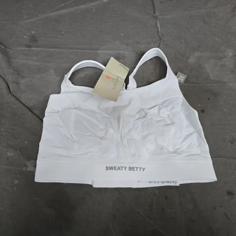 SWEATY BETTY POWER PRO RUNNING BRA IN WHITE - SIZE 32C