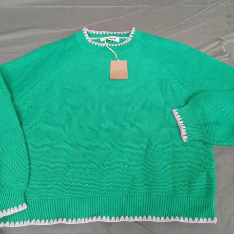 BODEN CREW NECK GREEN JUMPER - M