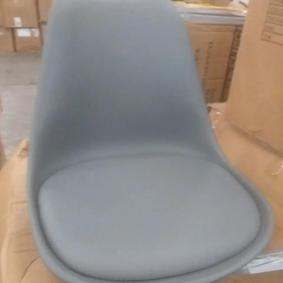 BOXED RETRO GREY SWIVEL CHAIR