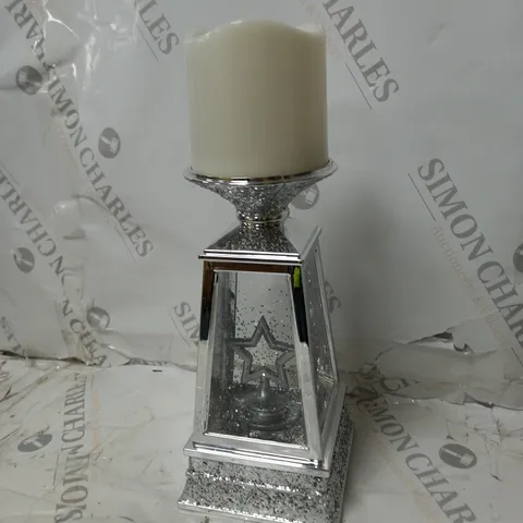 BOXED JM BY JULIEN MACDONALD CANDLE HOLDER WITH SWIRLING GLITTER
